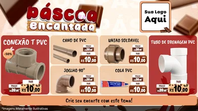 Modelo de TV para TV Horizontal com o tema Páscoa Encantada para Tubos e conexões