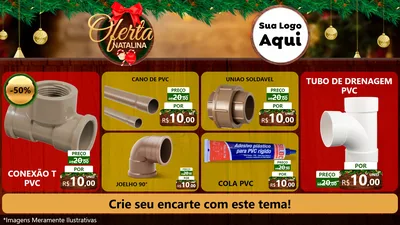 Modelo de TV para TV Horizontal com o tema Ofertas Natalina para Tubos e conexões
