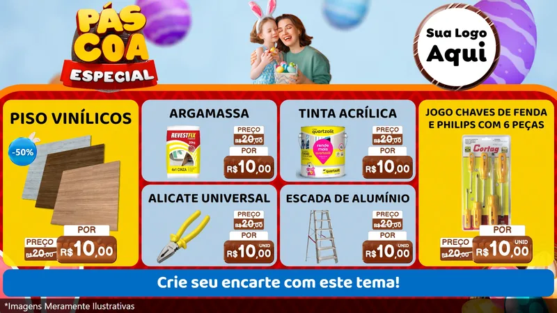 Modelo de TV para TV Horizontal com o tema Páscoa Especial para Material para Construção