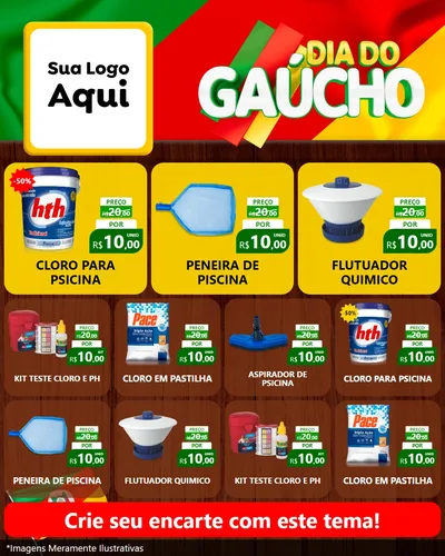 Modelo de Rede Social para Feed Instagram com o tema Dia do Gaúcho para Produtos para Piscina
