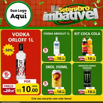 Modelo de Rede Social para Feed Facebook com o tema Setembro Imbatível para Distribuidora de bebidas