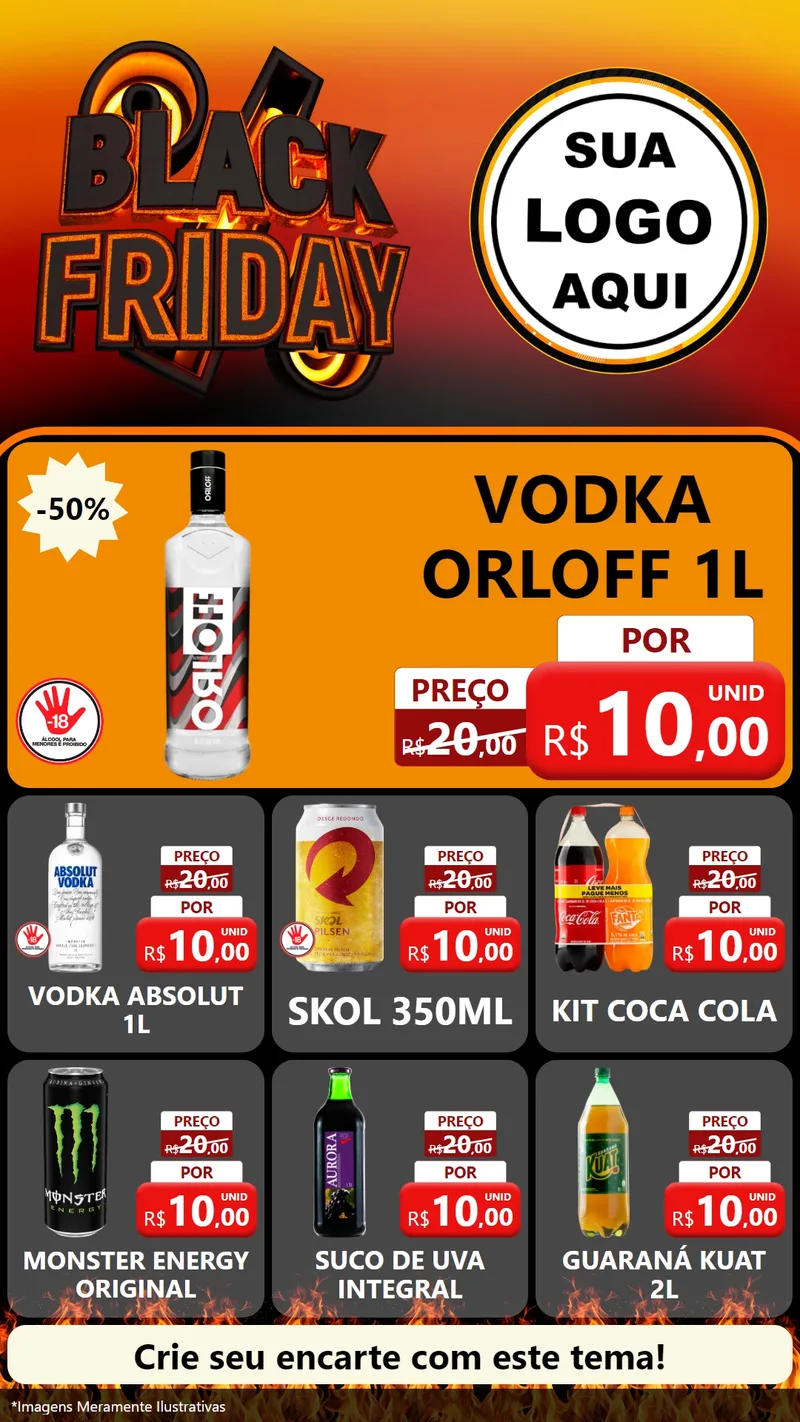 Modelo de Rede Social para Stories com o tema Black Friday para Distribuidora de bebidas