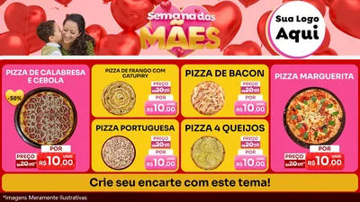 Modelo de TV para TV Horizontal com o tema Semana Das Mães para Pizzaria