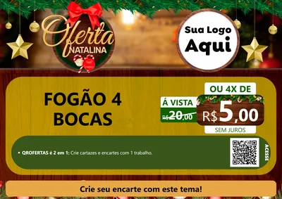 Modelo de Cartaz para Cartaz A4 Horizontal com o tema Ofertas Natalina para Móveis e Eletro