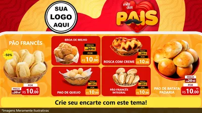 Modelo de TV para TV Horizontal com o tema Mês Dos Pais para Padaria