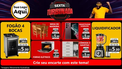 Modelo de TV para TV Horizontal com o tema Sexta Turbinada para Móveis e Eletro
