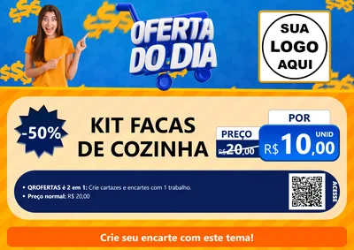Modelo de Cartaz para Cartaz A4 Horizontal com o tema Oferta do Dia para Utilidades Domésticas