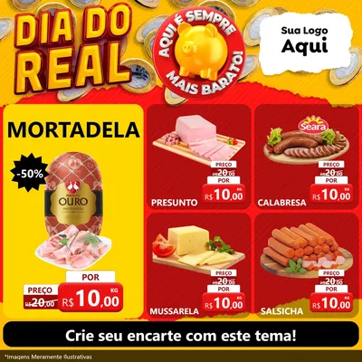 Modelo de Rede Social para Feed Facebook com o tema Dia Do Real para Frios e Laticínios