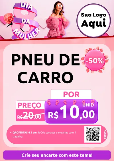 Modelo de Cartaz para Cartaz A4 Vertical com o tema Dia da Mulher para Auto peças