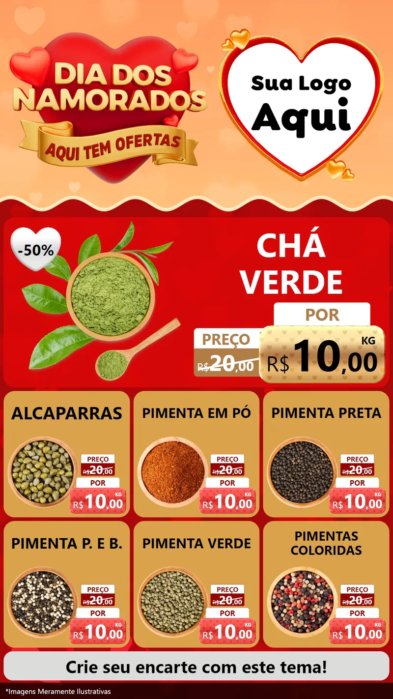Modelo de Rede Social para Stories com o tema Dia dos Namorados - Aqui Tem Ofertas para Produtos Naturais
