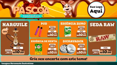 Modelo de TV para TV Horizontal com o tema Páscoa Fantástica para Tabacaria