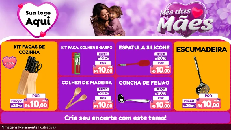 Modelo de TV para TV Horizontal com o tema Mês das Mães para Utilidades Domésticas
