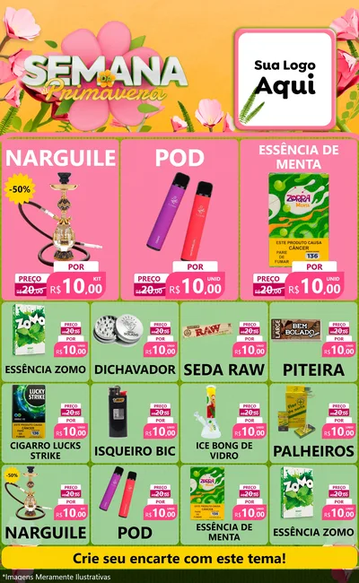 Modelo de Encarte para Encarte Grande com o tema Semana da Primavera para Tabacaria