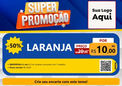 Modelo de Cartaz para Cartaz A4 Horizontal com o tema Super Promoção para Hortifrúti