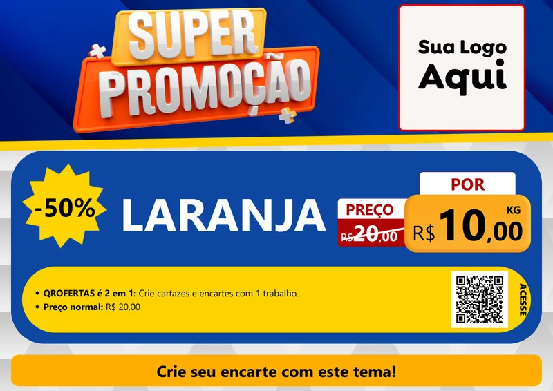 Modelo de Cartaz para Cartaz A4 Horizontal com o tema Super Promoção para Hortifrúti