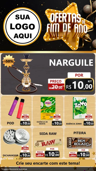 Modelo de Rede Social para Stories com o tema Ofertas de Fim de Ano para Tabacaria