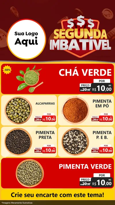 Modelo de TV para TV Vertical com o tema Segunda Imbatível para Produtos Naturais