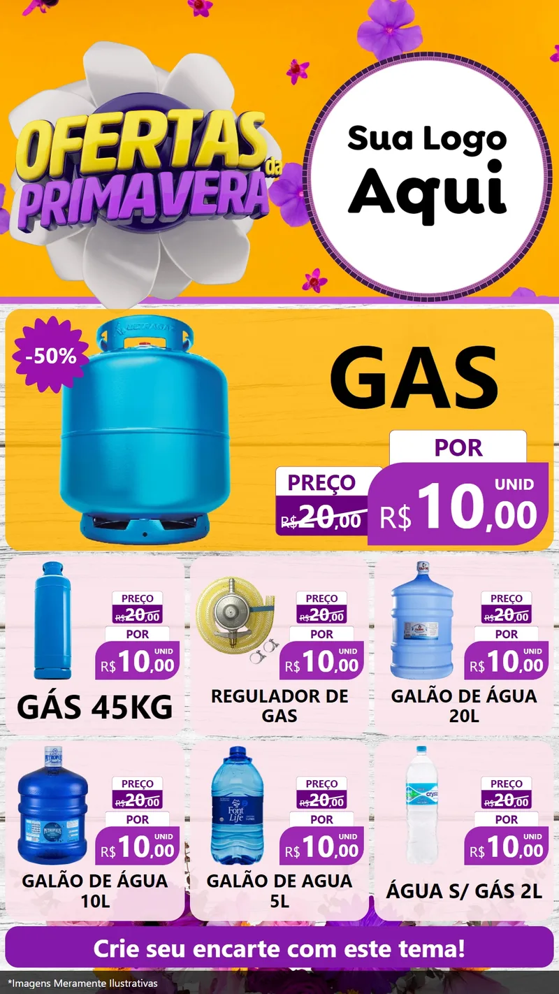 Modelo de Rede Social para Stories com o tema Ofertas Da Primavera para Água e gás