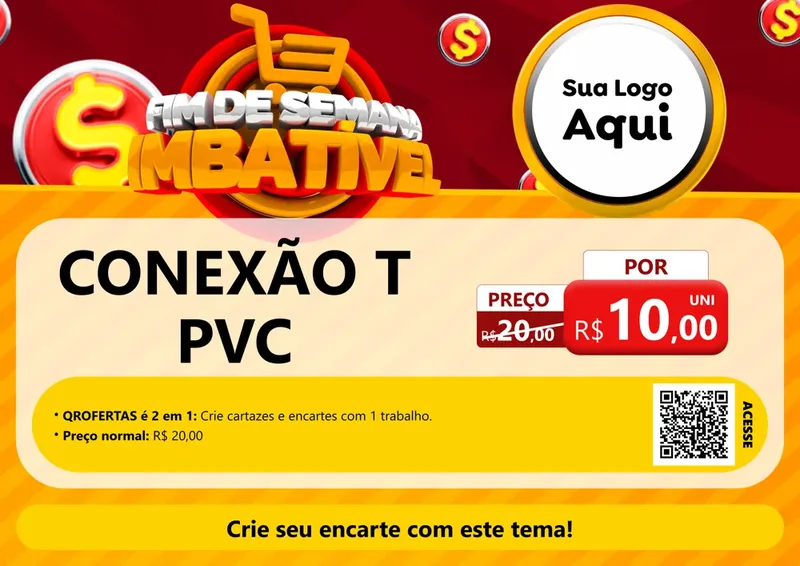 Modelo de Cartaz para Cartaz A4 Horizontal com o tema Fim de Semana Imbatível para Tubos e conexões