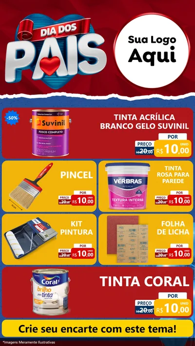 Modelo de TV para TV Vertical com o tema Dia dos Pais para Tintas e Ferramentas