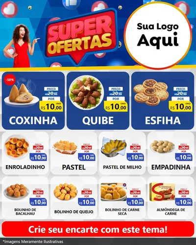 Modelo de Rede Social para Feed Instagram com o tema Super Ofertas para Salgadaria