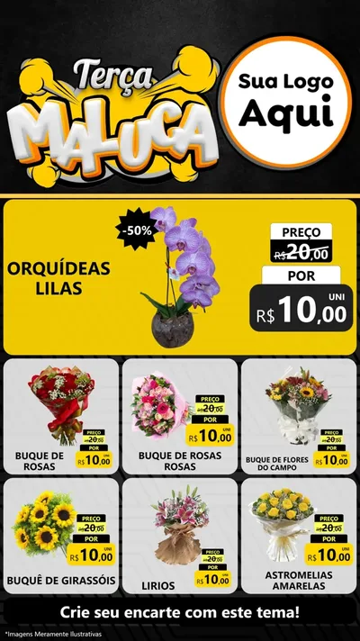Modelo de Rede Social para Stories com o tema Terça Maluca para Floricultura e jardim