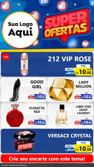 Modelo de TV para TV Vertical com o tema Super Ofertas para Perfumes
