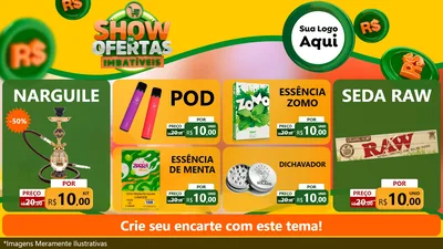 Modelo de TV para TV Horizontal com o tema Show de Ofertas Imbatíveis para Tabacaria