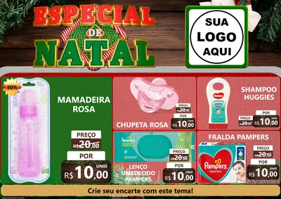 Modelo de Encarte para Encarte A4 Horizontal com o tema Especial de Natal para Bebês