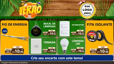 Modelo de TV para TV Horizontal com o tema Verão para Materiais Elétricos