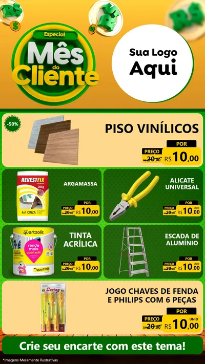 Modelo de TV para TV Vertical com o tema Especial Mês do Cliente para Material para Construção