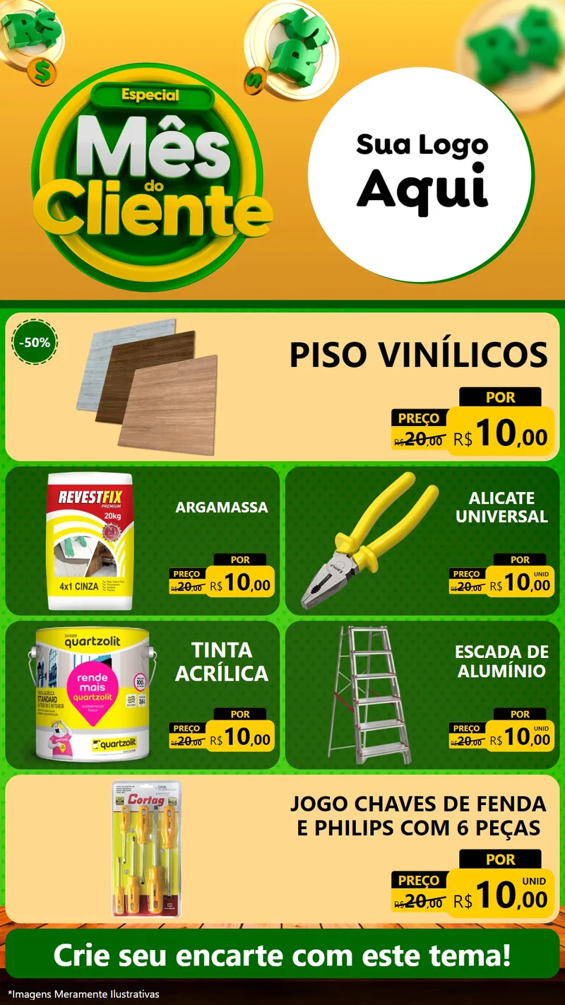 Modelo de TV para TV Vertical com o tema Especial Mês do Cliente para Material para Construção