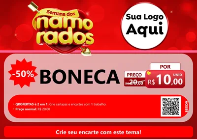 Modelo de Cartaz para Cartaz A4 Horizontal com o tema Semana dos namorados para Brinquedos