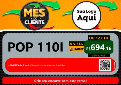 Modelo de Cartaz para Cartaz A4 Horizontal com o tema Mês do Cliente para Concessionaria de Motos