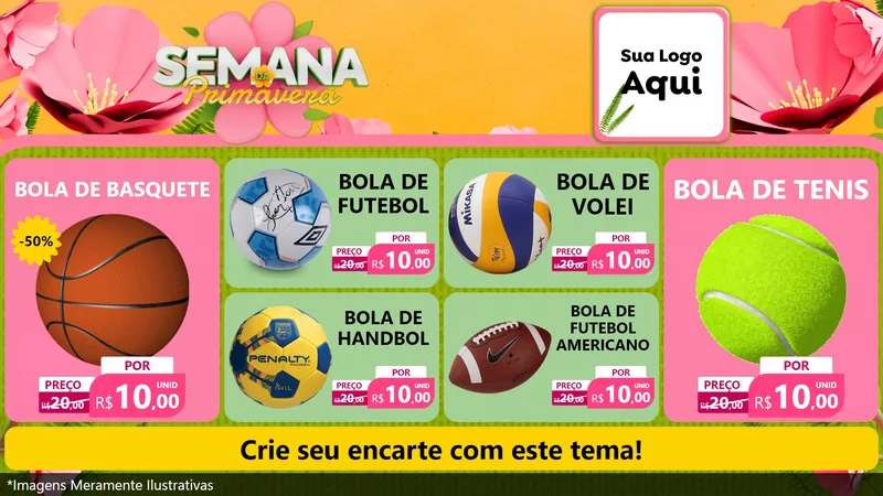 Modelo de TV para TV Horizontal com o tema Semana da Primavera para Artigos Esportivos
