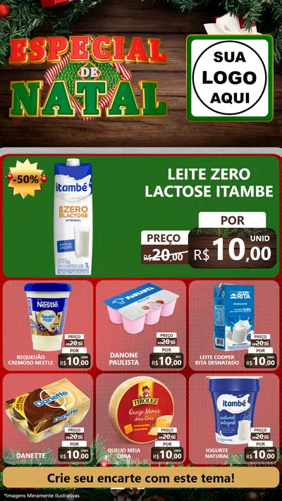 Modelo de Rede Social para Stories com o tema Especial de Natal para Frios e Laticínios
