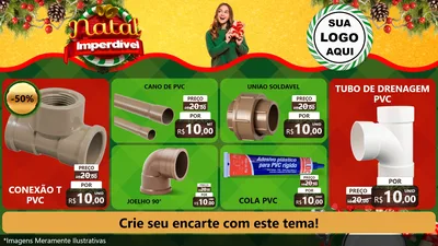 Modelo de TV para TV Horizontal com o tema Natal Imperdível para Tubos e conexões