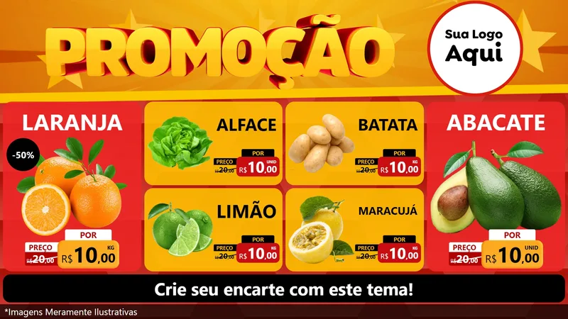Modelo de TV para TV Horizontal com o tema Promoção para Hortifrúti