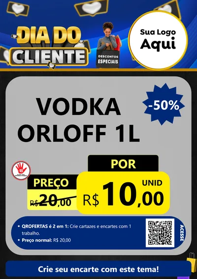 Modelo de Cartaz para Cartaz A4 Vertical com o tema Dia Do Cliente para Distribuidora de bebidas