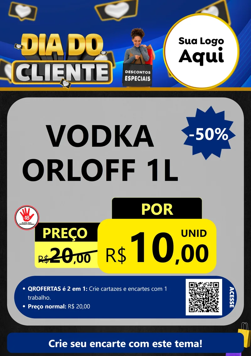 Modelo de Cartaz para Cartaz A4 Vertical com o tema Dia Do Cliente para Distribuidora de bebidas