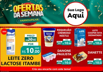 Modelo de Encarte para Encarte A4 Horizontal com o tema Ofertas da Semana Farroupilha para Frios e Laticínios
