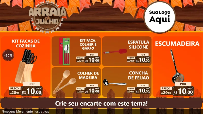 Modelo de TV para TV Horizontal com o tema Arraiá de Julho - Junina para Utilidades Domésticas