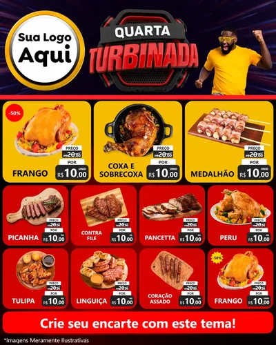 Modelo de Rede Social para Feed Instagram com o tema Quarta Turbinada para Assados