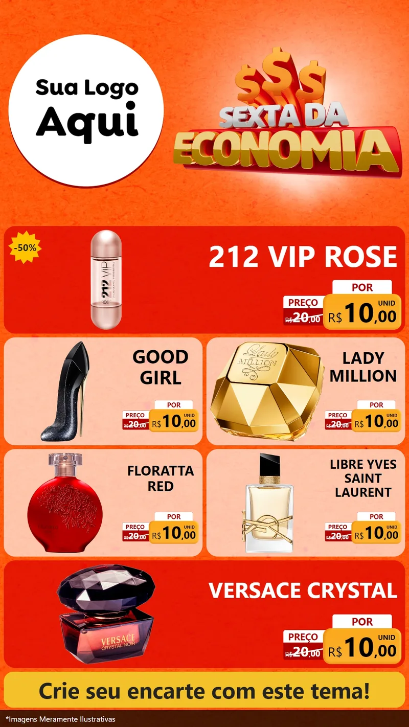 Modelo de TV para TV Vertical com o tema Sexta da Economia para Perfumes
