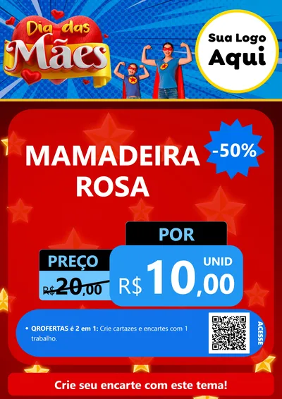 Modelo de Cartaz para Cartaz A4 Vertical com o tema Dia das Mães para Bebês