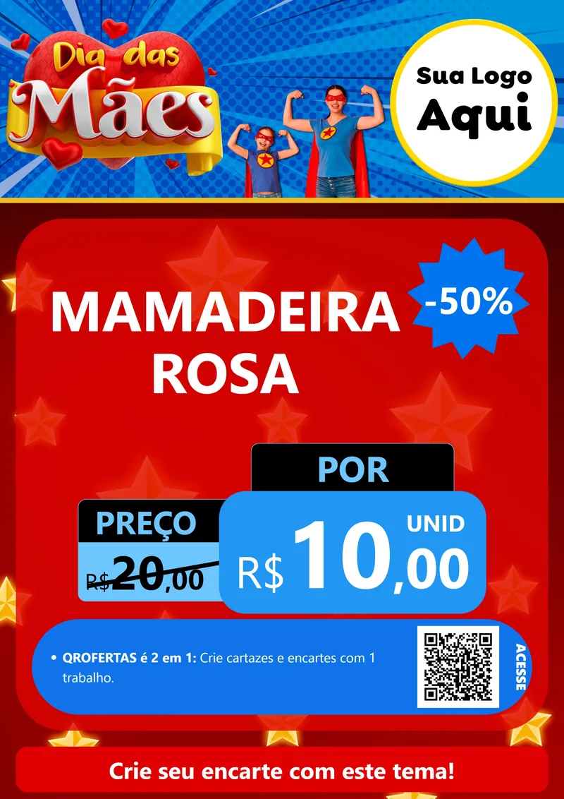 Modelo de Cartaz para Cartaz A4 Vertical com o tema Dia das Mães para Bebês