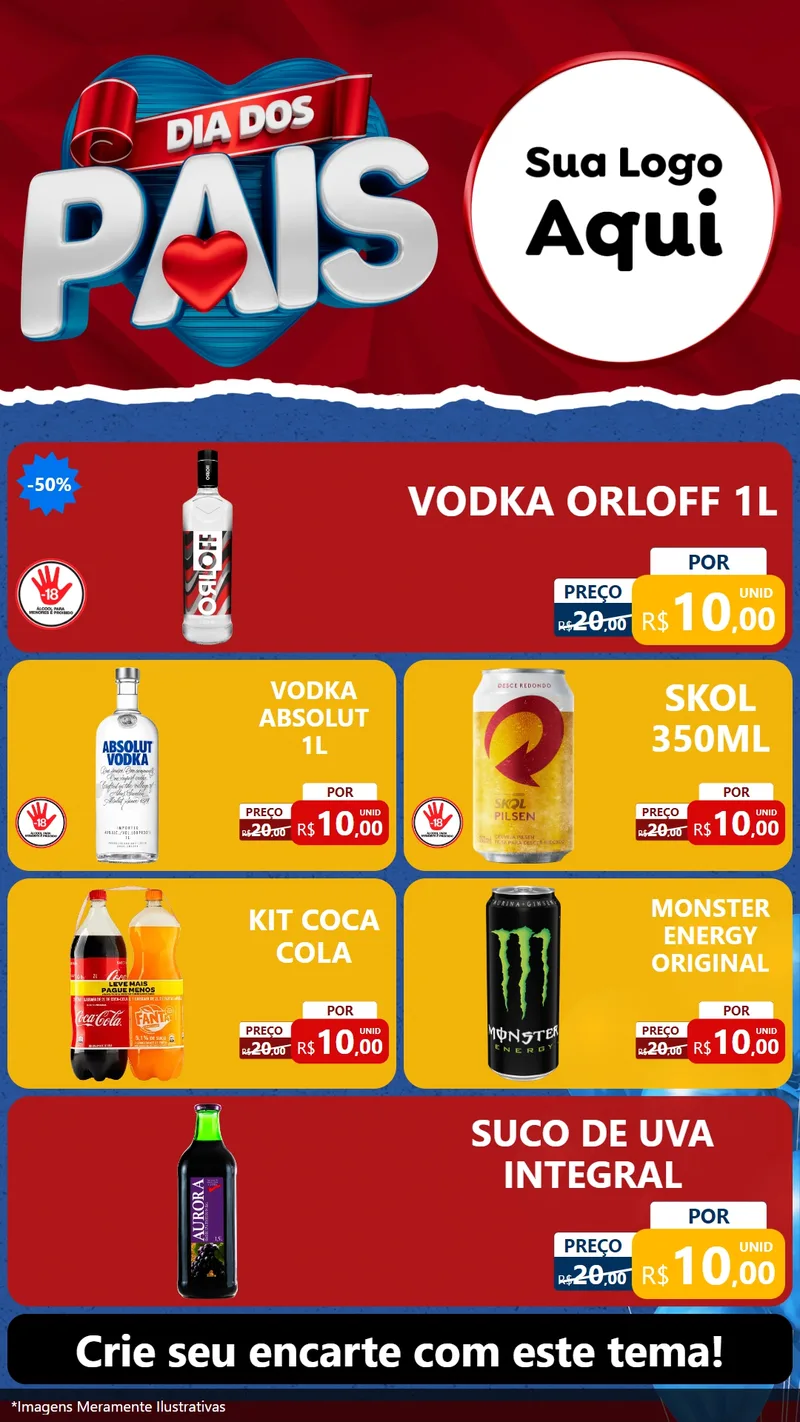 Modelo de TV para TV Vertical com o tema Dia dos Pais para Distribuidora de bebidas