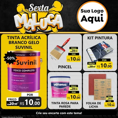 Modelo de Rede Social para Feed Facebook com o tema Sexta Maluca para Tintas e Ferramentas