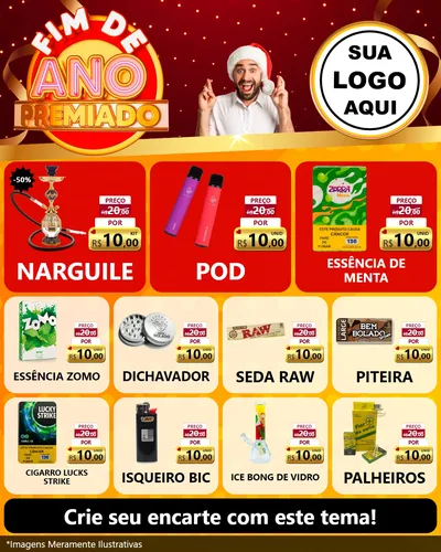 Modelo de Rede Social para Feed Instagram com o tema Fim de Ano Premiado para Tabacaria