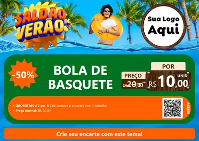 Modelo de Cartaz para Cartaz A4 Horizontal com o tema Saldão de Verão para Artigos Esportivos
